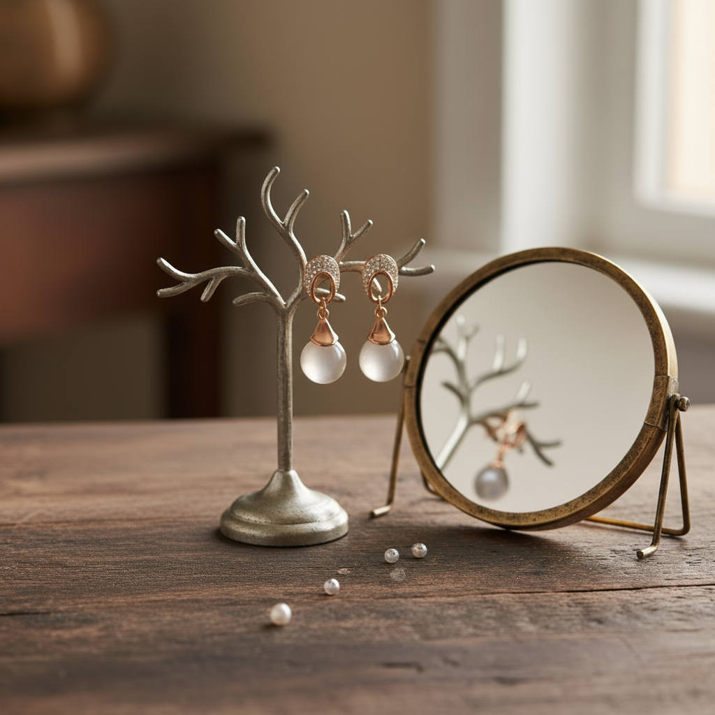 Pave Halo Pearl Drops