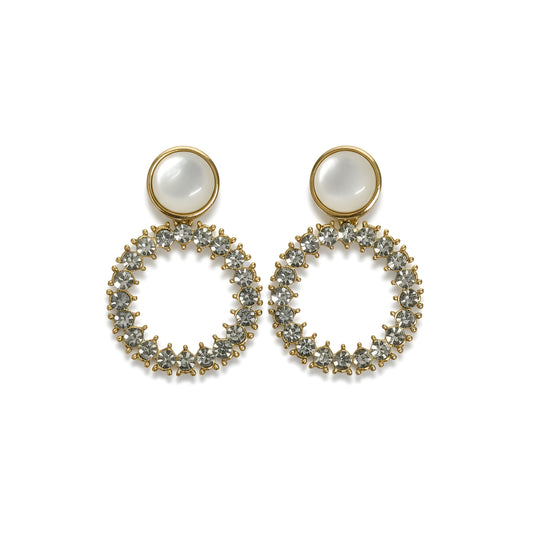 Pearl and Starlight Hoop Earrings