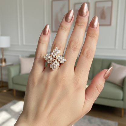 Aura Baguette Cluster Ring