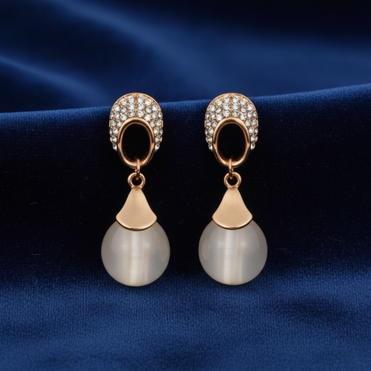 Pave Halo Pearl Drops