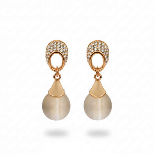 Pave Halo Pearl Drops