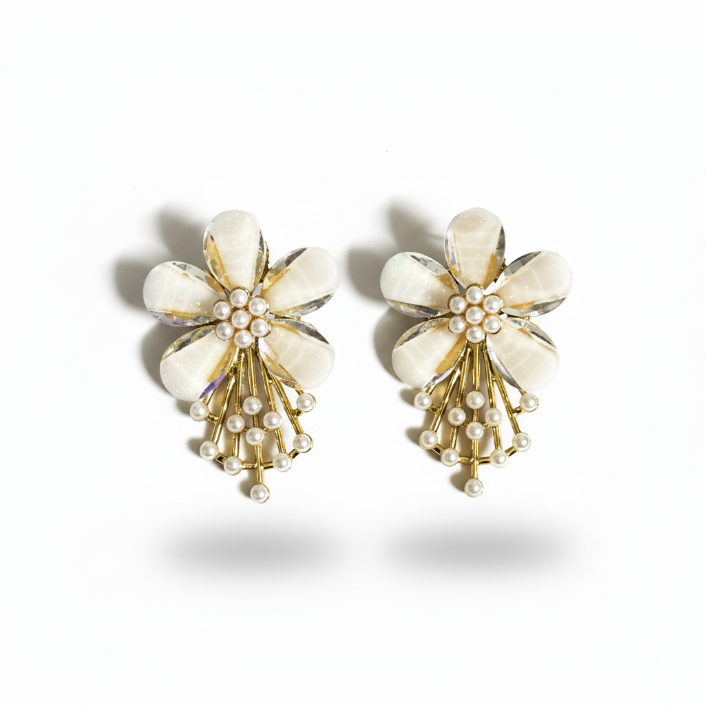 Floral Pearl Shower Earrings