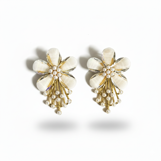 Floral Pearl Shower Earrings