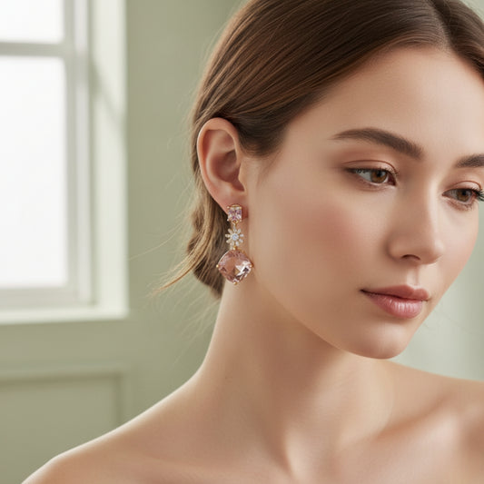 Rose Crystal Dangles