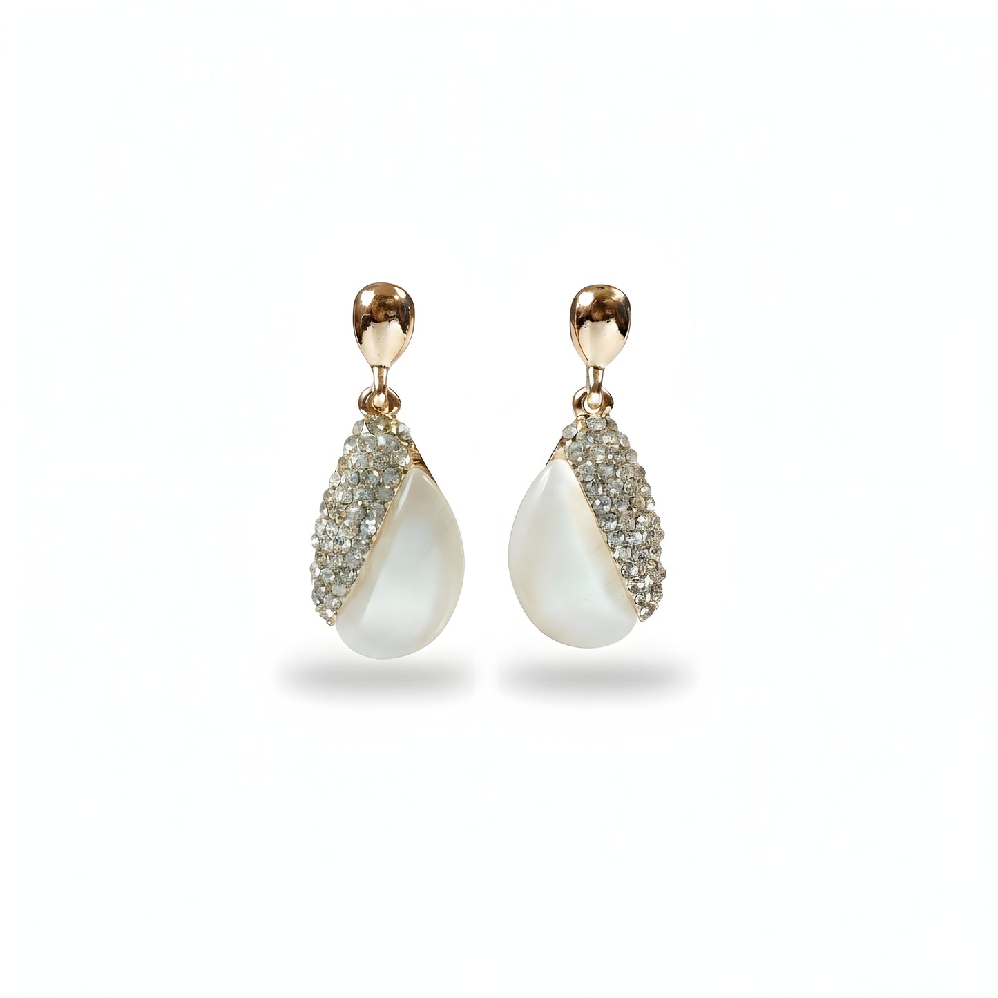 Half-Pavé Teardrop Earrings