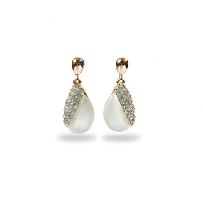 Half-Pavé Teardrop Earrings