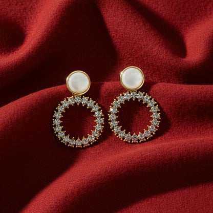 Pearl and Starlight Hoop Earrings