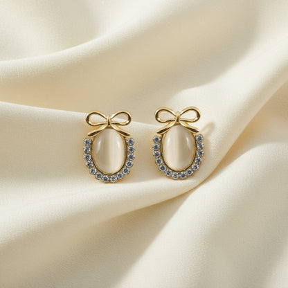 Bow and Gem Studs