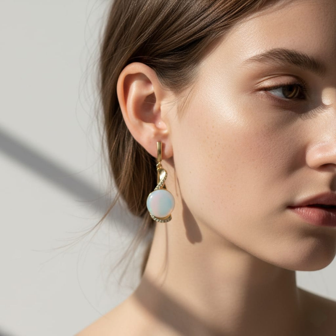 Lunar Swirl Drop Earrings