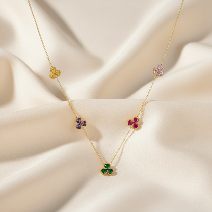Lucky Clover Rainbow Necklace